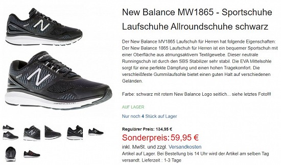 New Balance MW1865 - Sportschuhe Laufschuhe Allroundschuhe 59,95€ - 55% Ersparnis