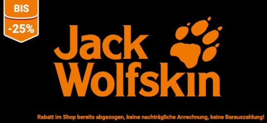 Black Week - bis zu 25 % sparen auf Jack Wolfskin bei outdoortrends