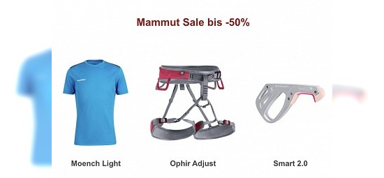 Mammut Kleidung & Ausrüstung mit bis zu 50% beim Sport Schuster