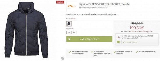 Kjus Womens Cresta Jacket, Salute 199,50€ - 50% gespart
